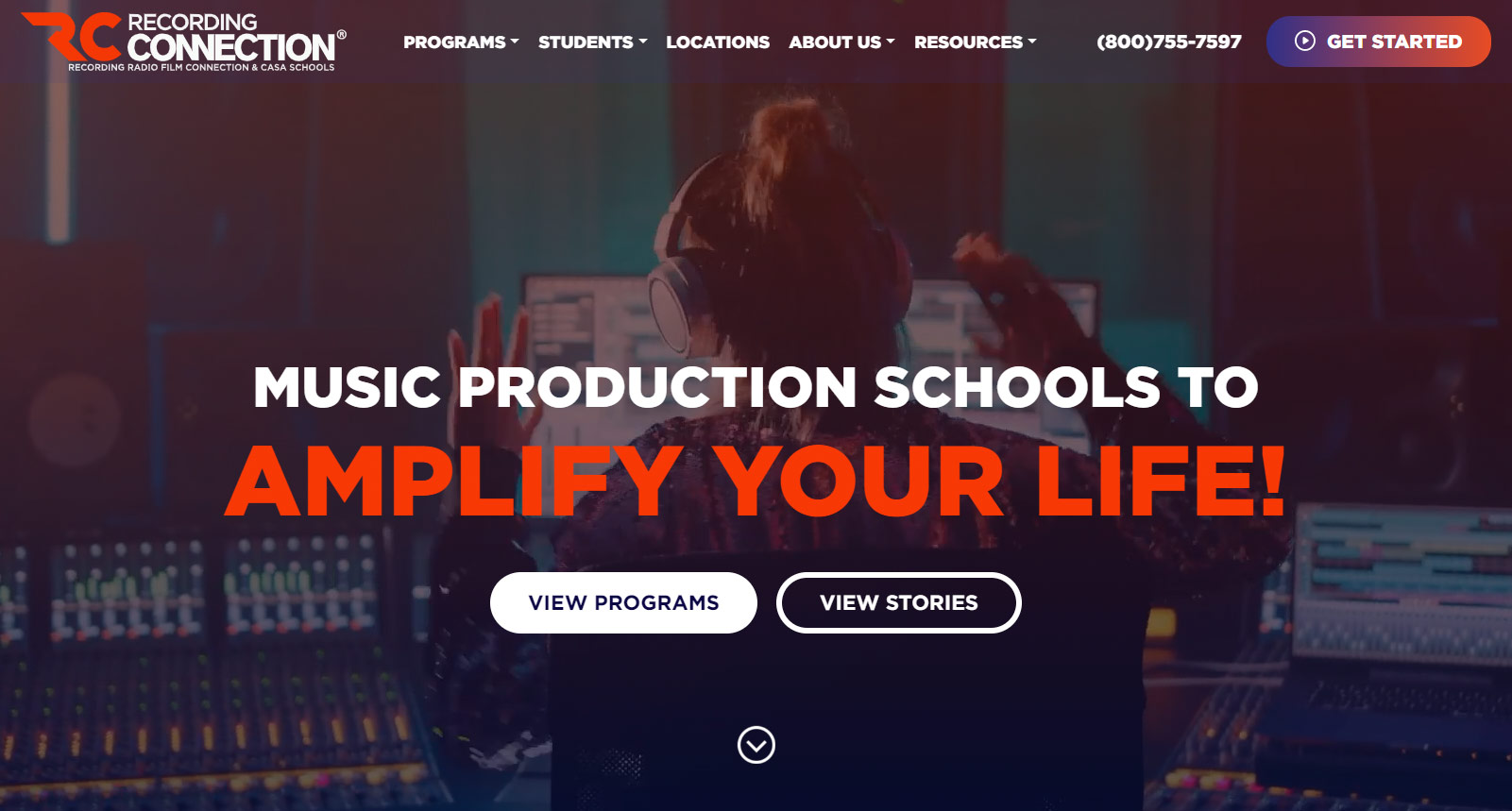 Recording Connection website screenshot