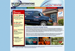 Screenshot of the website for tristaterestores.com