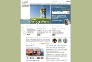 Screenshot of the website for mesothelioma-attourney.com