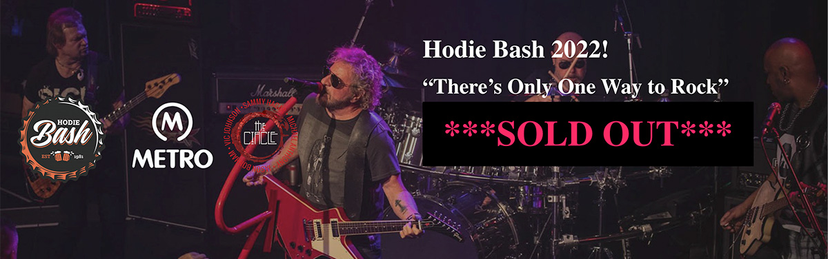 Screenshot of the hodiebash.org website, showing Sammy Hagar 