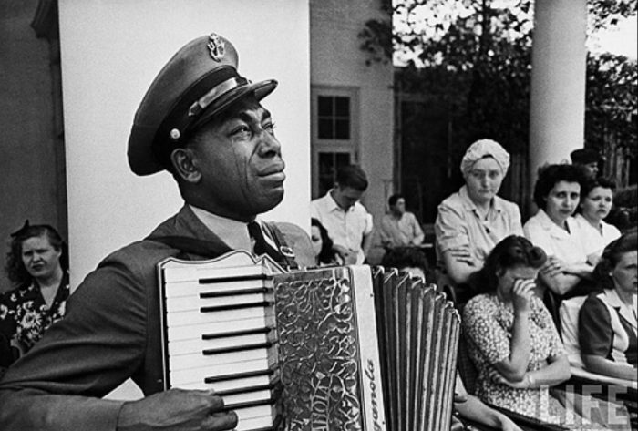 man playing accordion from LIFE magazine.
