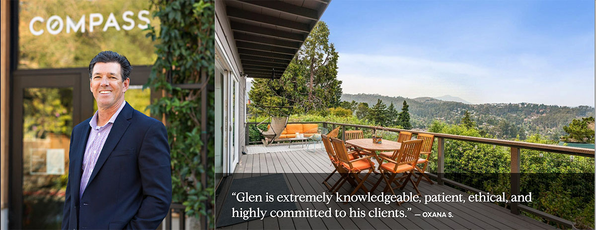 Image of glenbarass.com showing a photo of Glen, a home he sold and a client quote