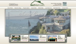Screenshot of the Go2marin website, featuring a large house