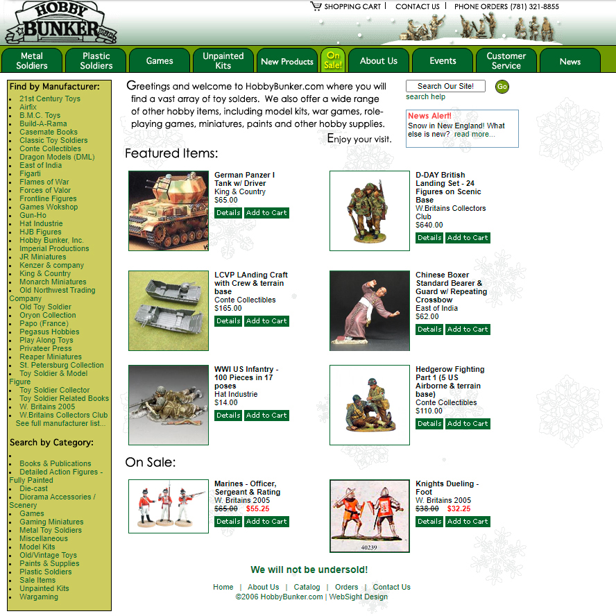 Screenshot of old website