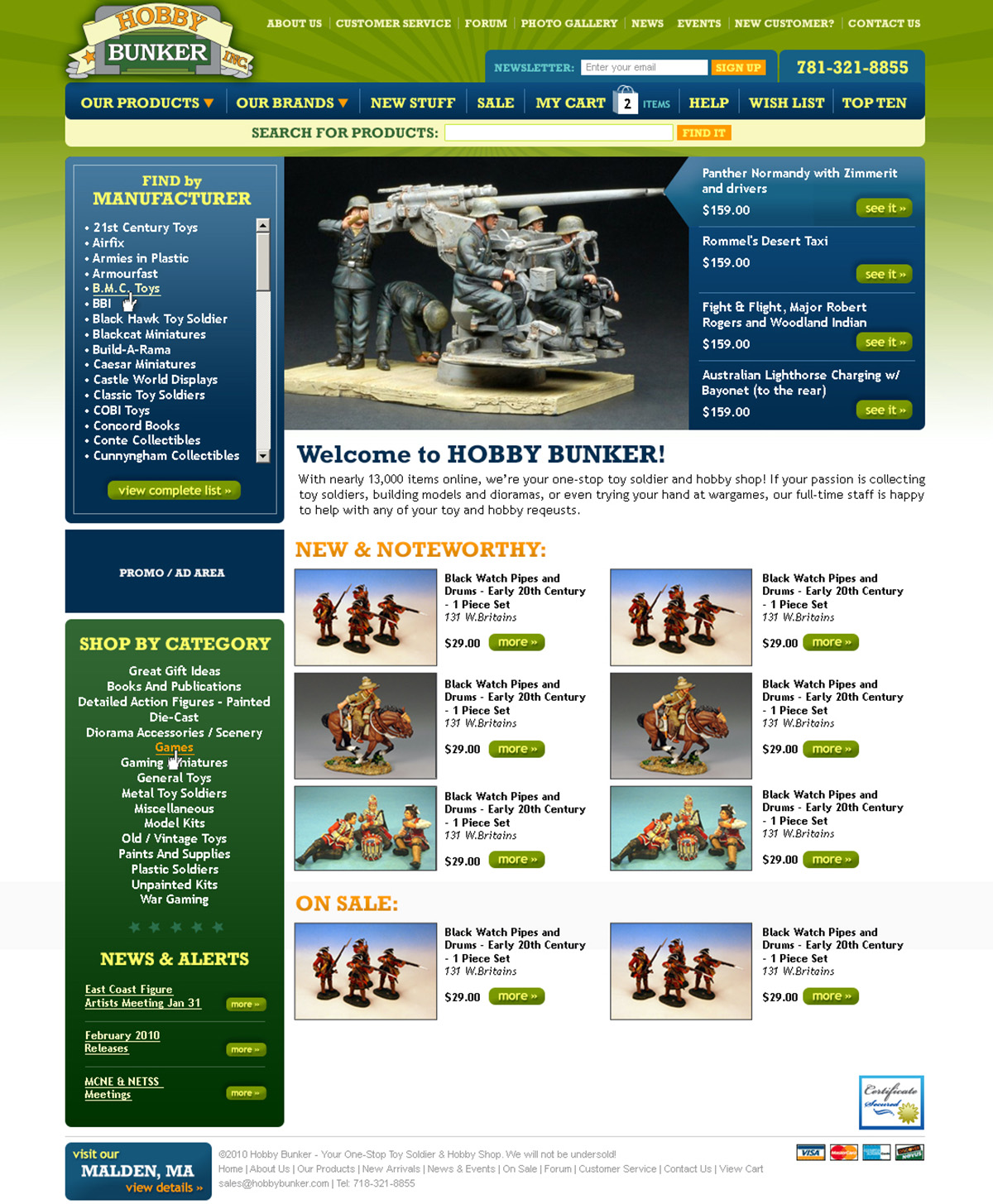 Screenshot of the Hobby Bunker site in 2012