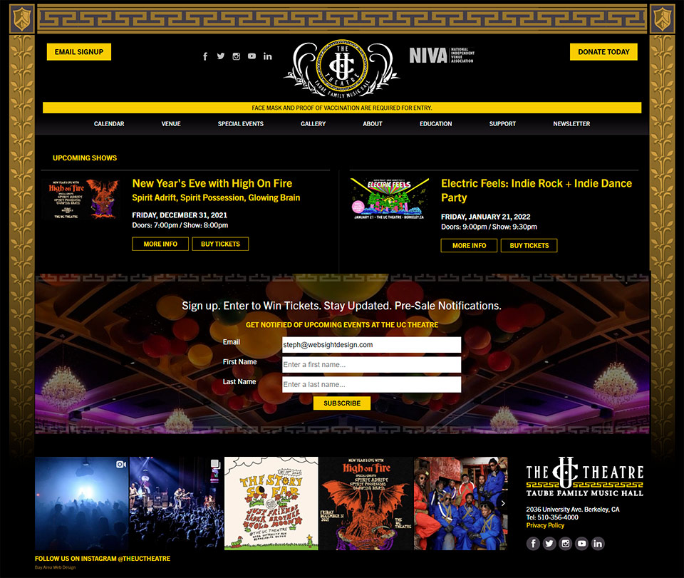 The UC Theatre website
