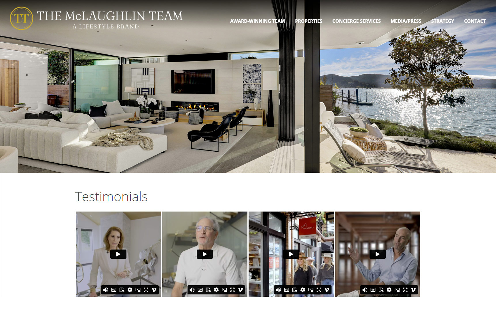 Testimonials page of mclaughlinluxury.com