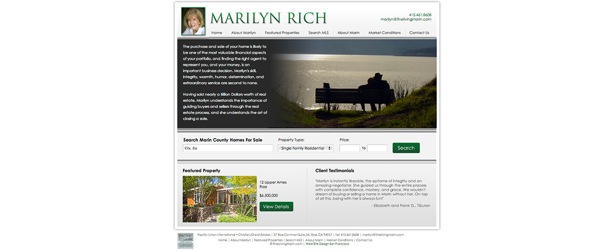 Image for post about Site Redesign for Pacific Union Realtor Marilyn Rich 