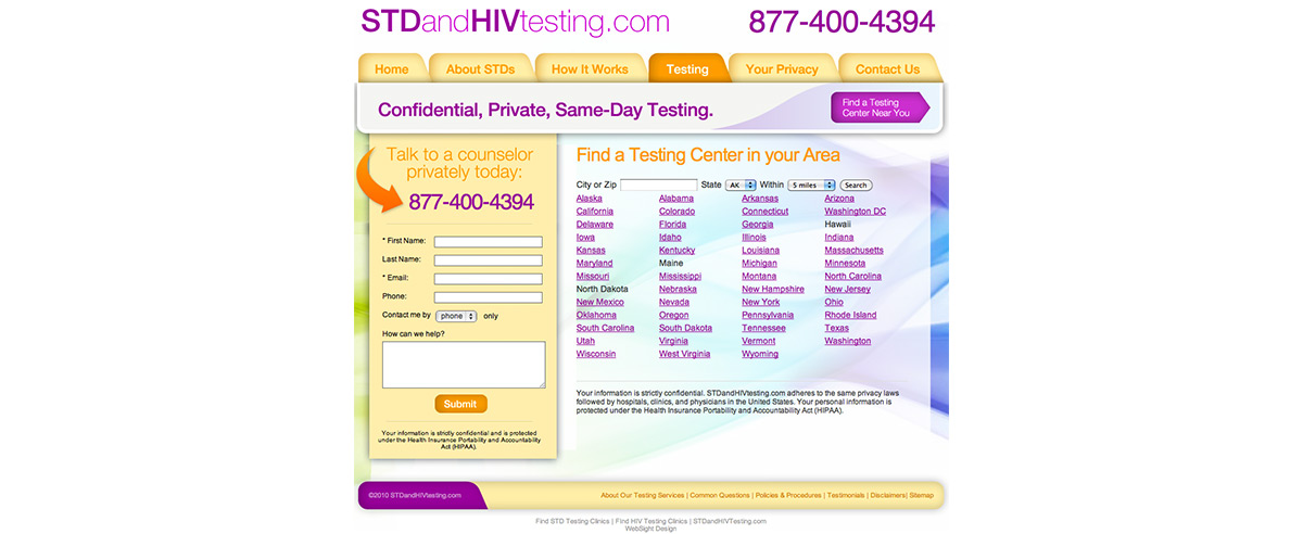 Image for post about Search Marketing Efforts Continue for STDandHIVtesting.com