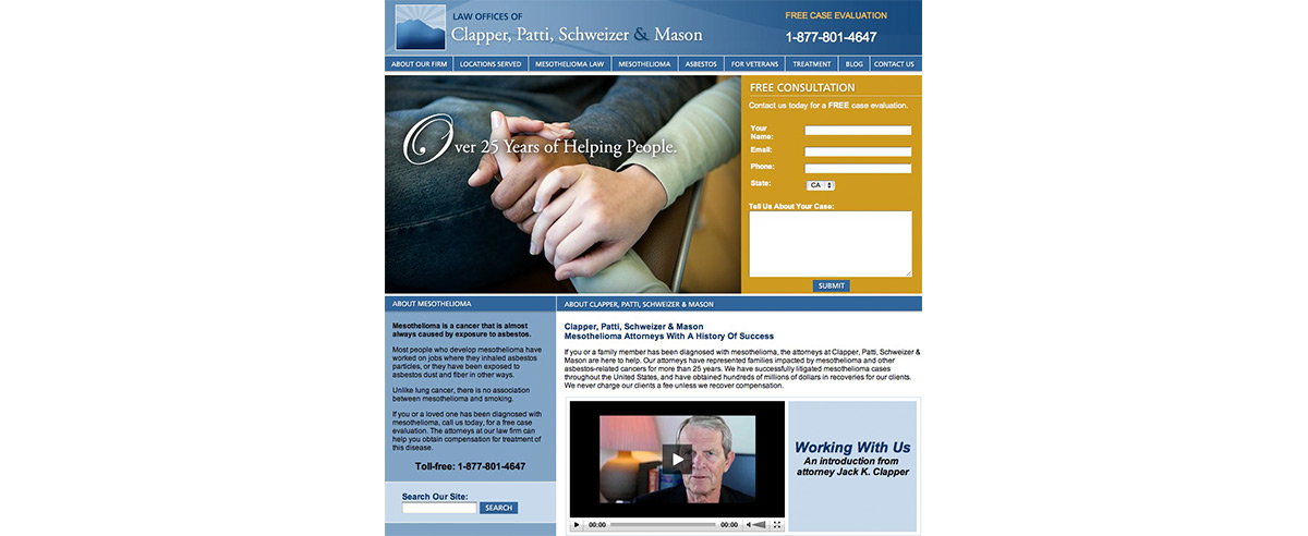 Image for post about WSD Delivers Mesothelioma-Attorney.com a Site Redesign and an Information Architecture Upgrade