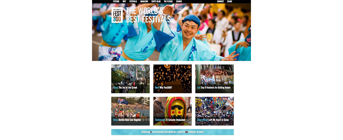 Screenshot of Fest300 website