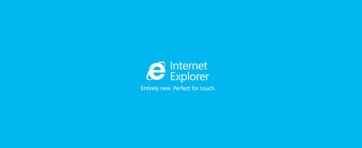 Screenshot featuring a blue screen and the Internet Explorer logo
