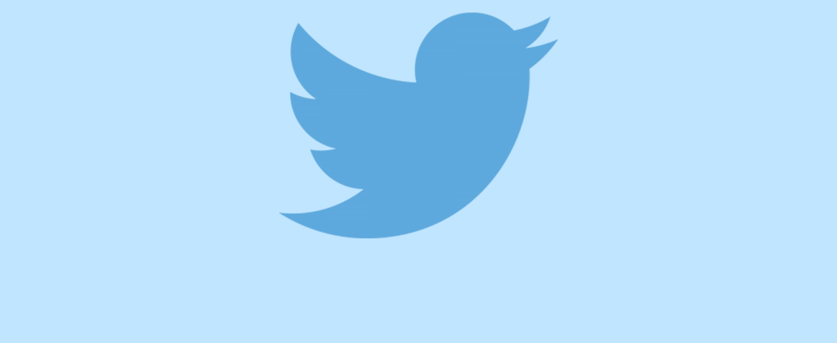 Graphic featuring the twitter logo
