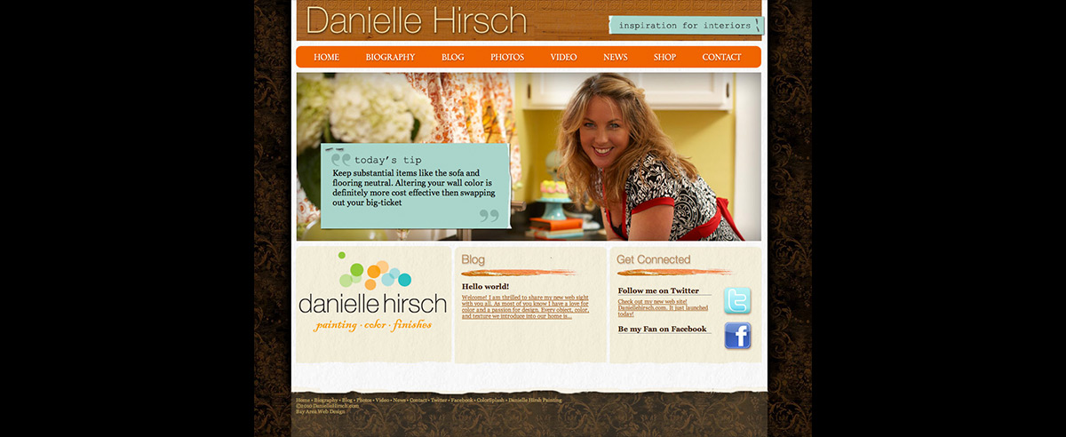 Screenshot of daniellehirsch.com featuring Danielle Hirsch
