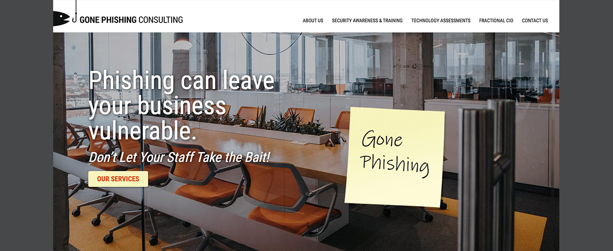 Screenshot of the website for gonefishing.com