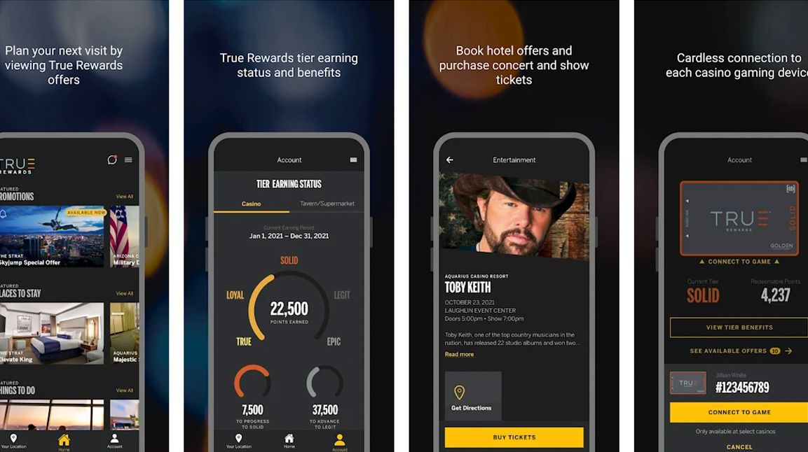 Screen shot of the true rewards app 