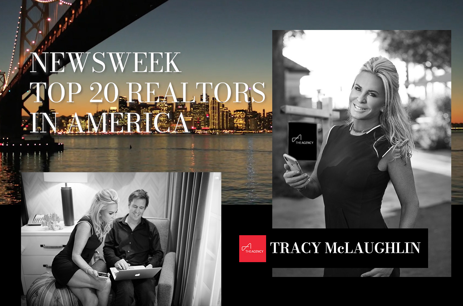 Image collage featuring photo's of real estate agent, Tracy McLaughlin