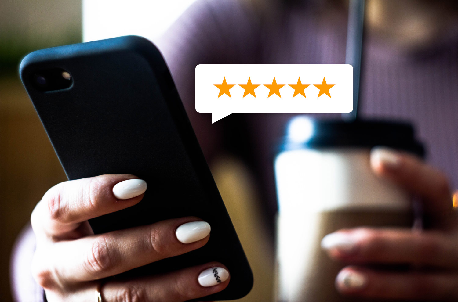 Mobile phone with 5 star review