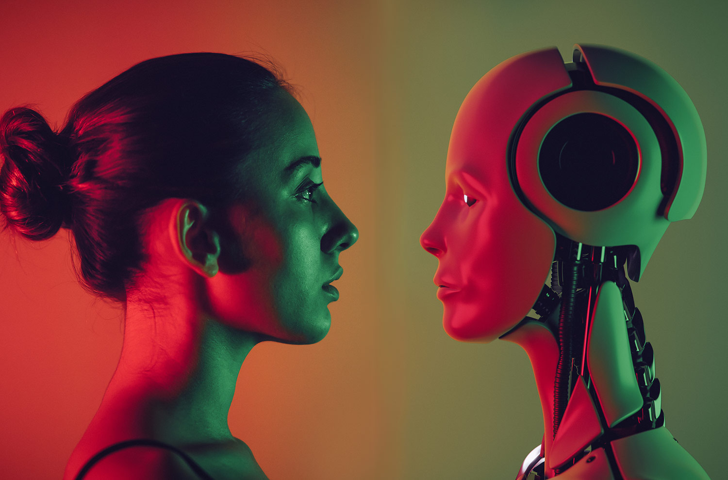 Image of AI abstract: human and robot