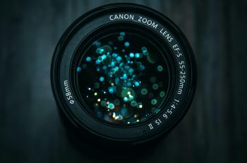 Close-up view of a Cannon camera 